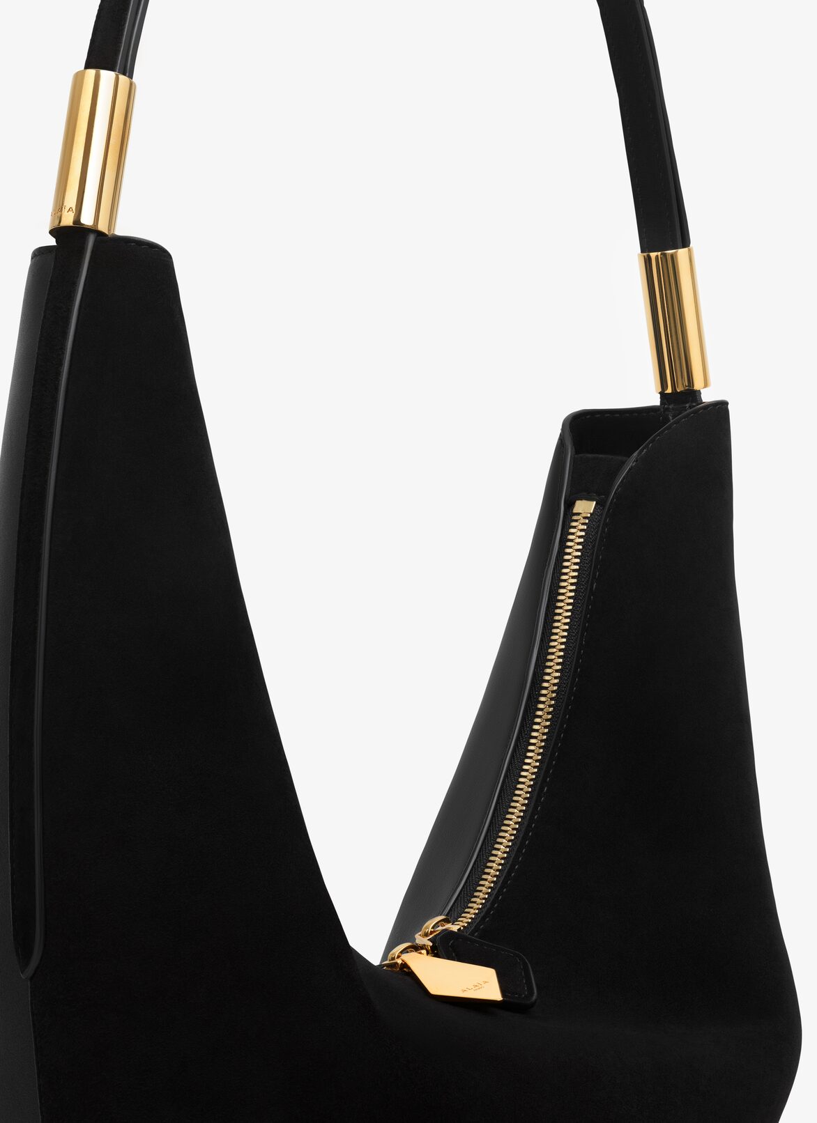SAC SHAPE MEDIUM EN suède et cuir lisse ALAÏA NOIR SAC SHAPE MEDIUM EN SUÈDE ET CUIR LISSE